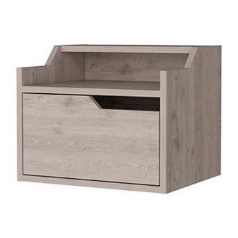Florence Floating Nightstand With Drawer And Dual-shelf Display