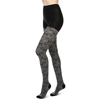 Baroque Patterned Cotton Blend Sweater Tights