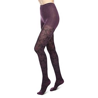 Baroque Patterned Cotton Blend Sweater Tights
