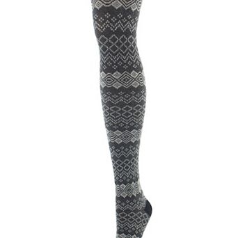 Horizontal Diamond Cotton Blend Sweater Tights