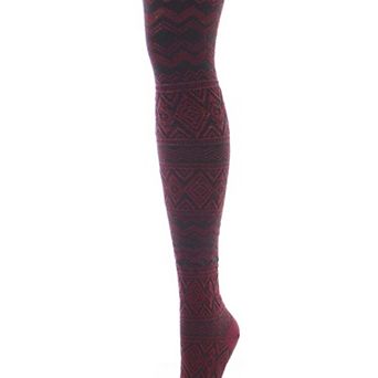 Diamond Fair Isle Patterned Cotton Blend Sweater Tights