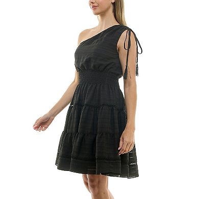 Women's Taylor Stripe Seersucker Dress with Smocking Waist
