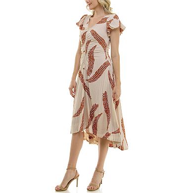 Women's Taylor Flowy Crepe Scoopneck Midi Dress