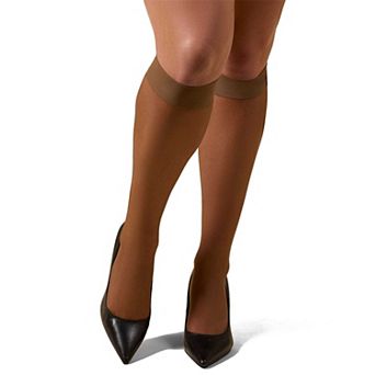 Silky Sheer Plus Size Curvy Knee High Stockings 2 Pack