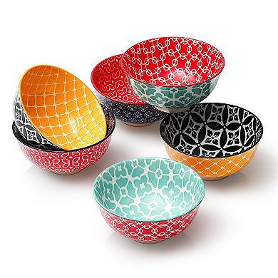 Vibrant Colors Dessert Bowls, Porcelain Bowls, Set of 6