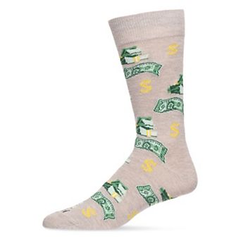 Money Bags Cash Print Men's Crew Socks