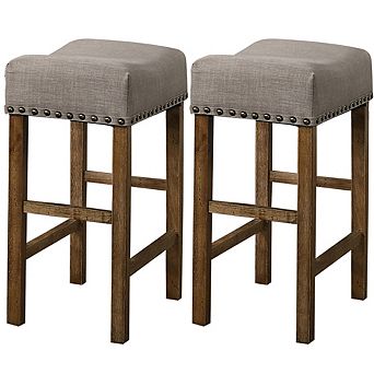 Best Master Furniture Janet 27" Wood Bar Stool (Set of 2)