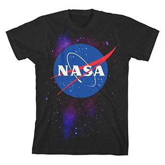 Girl's 7-16 NASA Emblem on Outer Space Short Sleeve Tee
