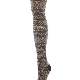 Holiday Snowflake Patterned Cotton Blend Sweater Tights