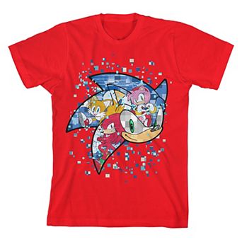 Girl's 7-16 Sonic the Hedgehog Mosaic Short Sleeve Tee