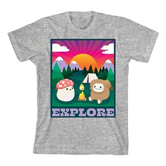 Girl's 7-16 Squishmallows Camping Trip Short Sleeve Tee