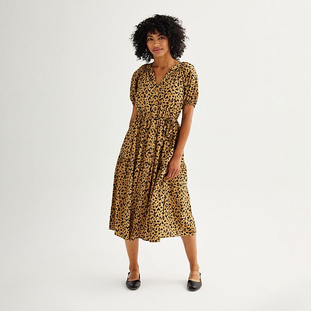 sonoma midi dress Plus Size Sonoma Goods For Life Smocked Button-Through Midi Dress