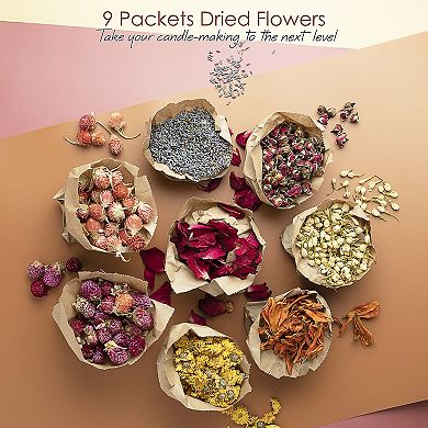 Hearth & Harbor DIY Natural Soy Candle Making Kit With Dried Flowers
