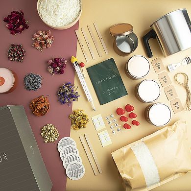 Hearth & Harbor DIY Natural Soy Candle Making Kit With Dried Flowers