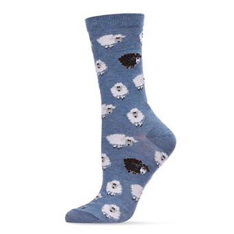 Bah Bah Black & White Sheep Crew Sock