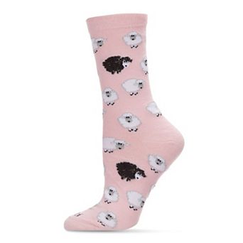Bah Bah Black & White Sheep Crew Sock