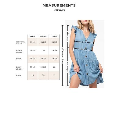 August Sky Women's Chambray Mini Dress