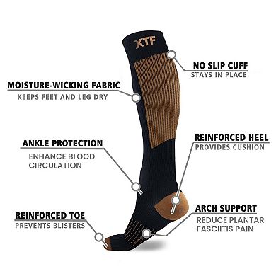 Copper Compression Socks for Men & Women - 6 Pair