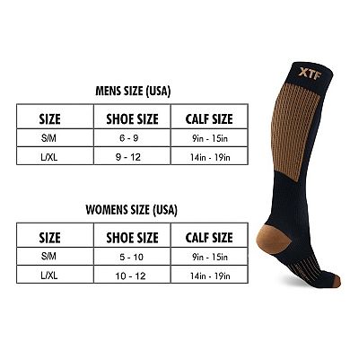 Copper Compression Socks for Men & Women - 6 Pair