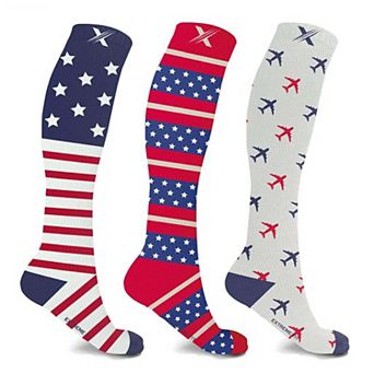 Compression Socks Knee High - Made For Running, Athletics - 3 Pair
