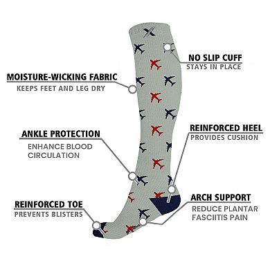 Compression Socks Knee High - Made For Running, Athletics - 3 Pair