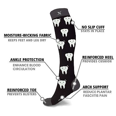 Compression Socks Knee High - Made For Running, Athletics - 3 Pair