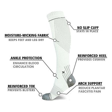 Copper Compression Pain Relief Targeted Knee High Compression Socks - 6 Pair