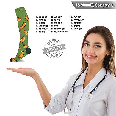 Food Lovers Expressive Knee-high Compression Socks - 6 Pair