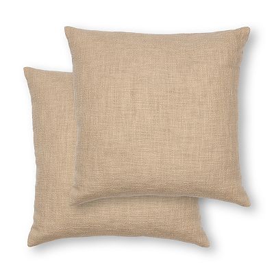 Sonoma Goods For Life® Textured Tan Solid 18" x 18" Throw Pillow 2-pack Set