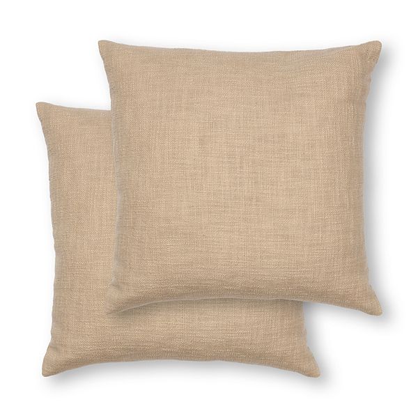 Sonoma Goods For Life® 2-pc. 18" x 18" Textured Slub Solid Pillow Set - Tan