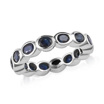 Sterling Silver Natural Blue Sapphire Eternity Ring