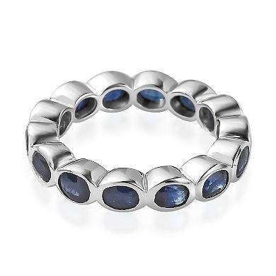 Sterling Silver Natural Blue Sapphire Eternity Ring