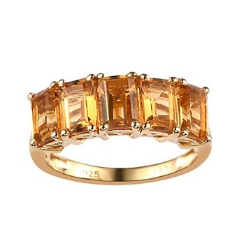 14k Gold Over Silver Natural Peridot Ring