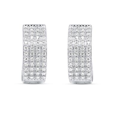 14k Gold Over Silver 1/2 Carat T.W. Diamond Hoop Earrings