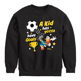 Disney's Mickey Mouse & Friends Donald Duck Boys 8-20 Gotta Have Goals Crew Fleece Sweatshirt