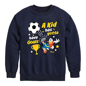 Disney's Mickey Mouse & Friends Donald Duck Boys 8-20 Gotta Have Goals Crew Fleece Sweatshirt