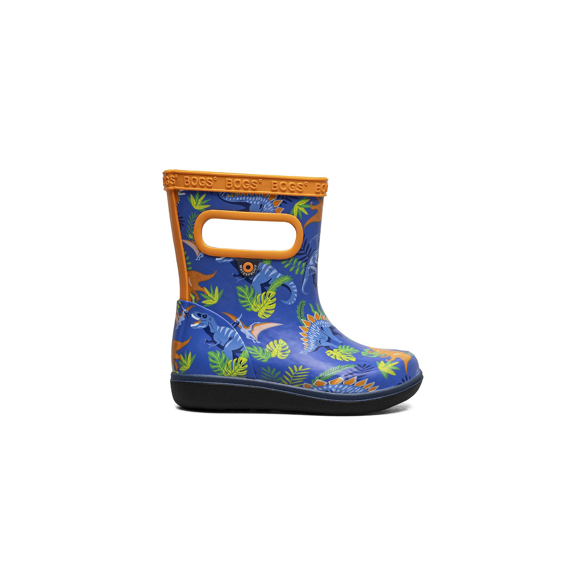 Bogs Skipper II Kids Waterproof Rain Boots, Boys, Size: 4 T, Dino Jungle