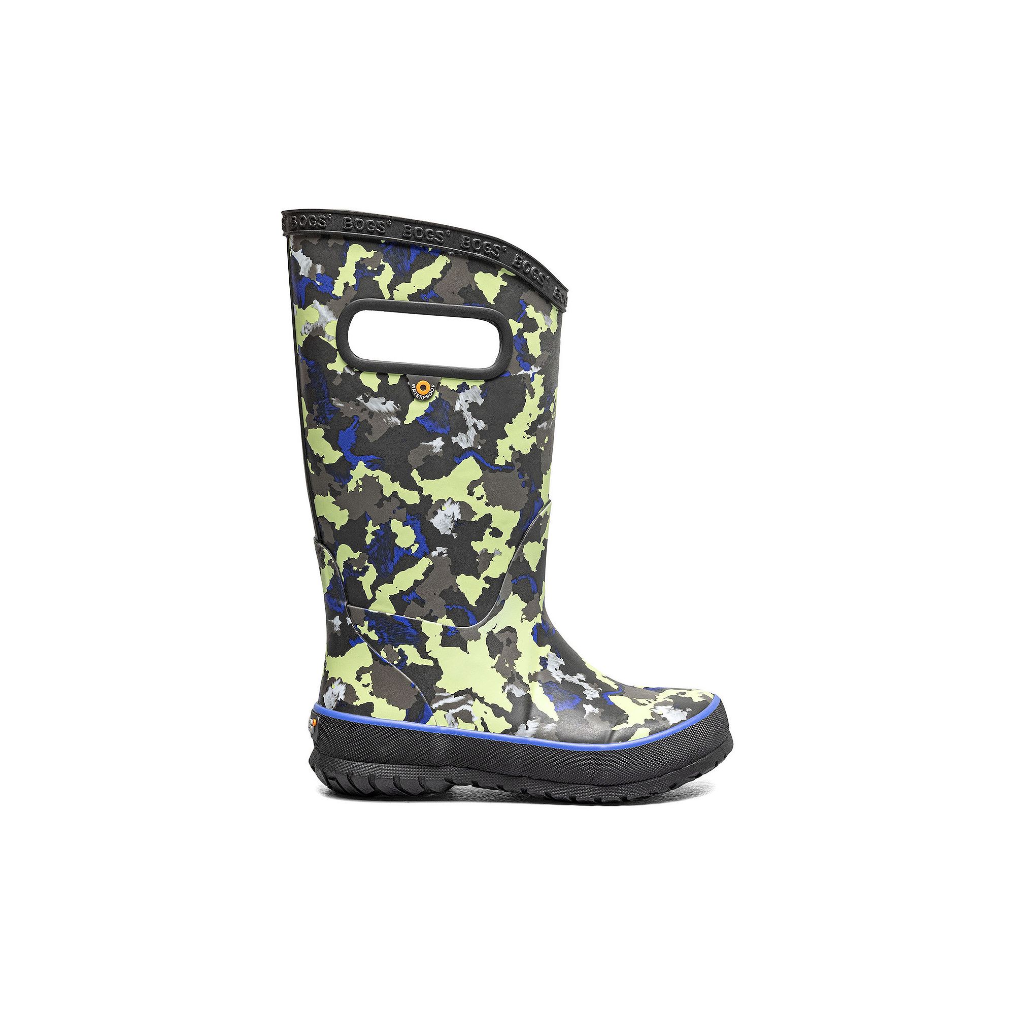 Bogs Kids Waterproof Rain Boots, Boys, Size: 1, Green