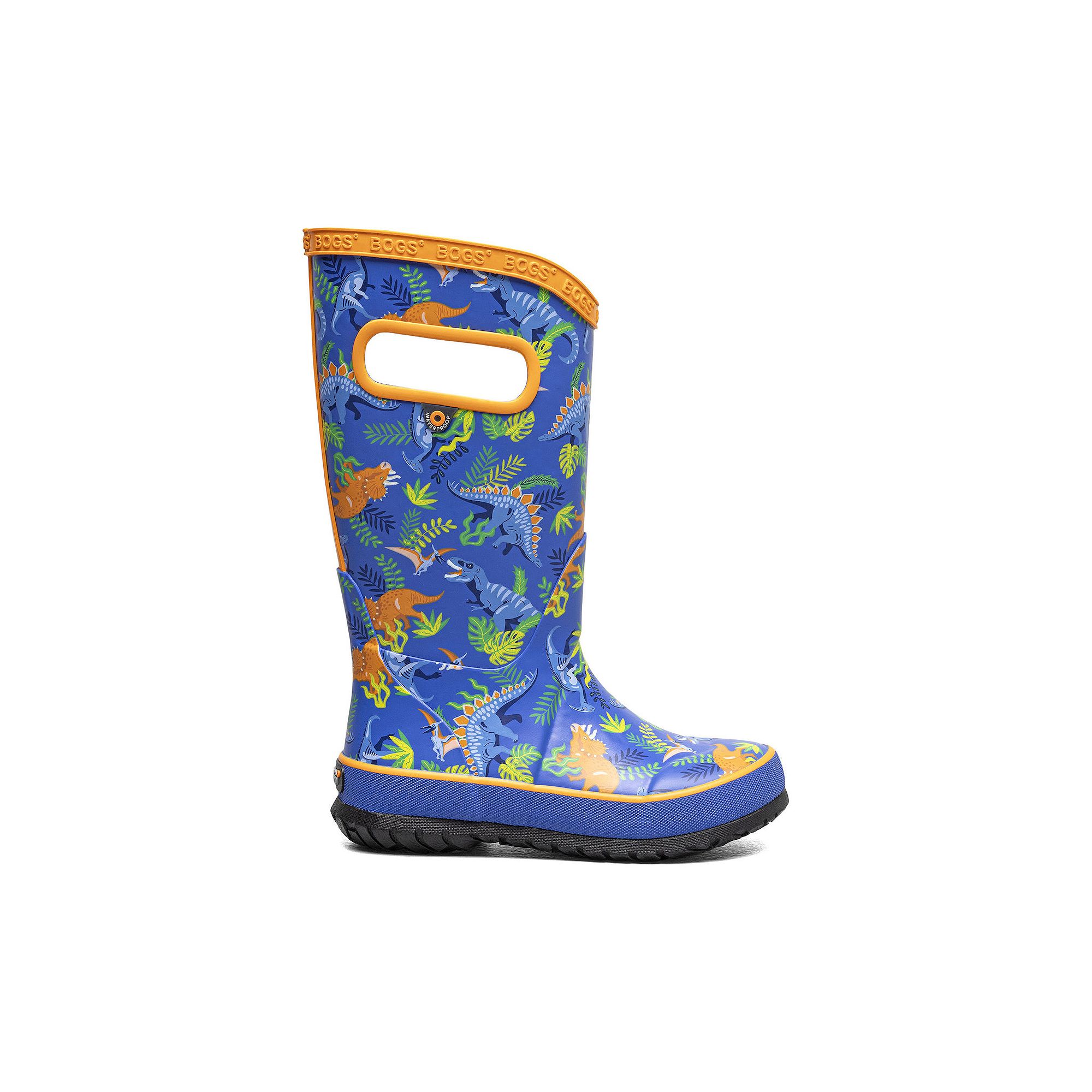 Bogs Kids Waterproof Rain Boots, Boys, Size: 2, Dino Jungle