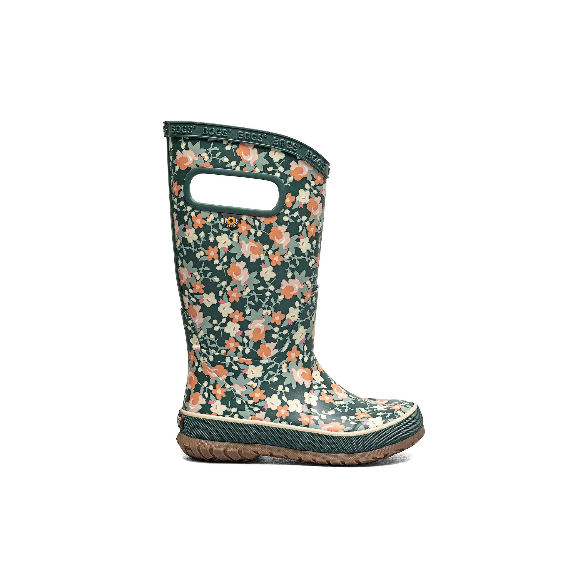 Bogs Kids Waterproof Rain Boots, Boys, Size: 12, Floral