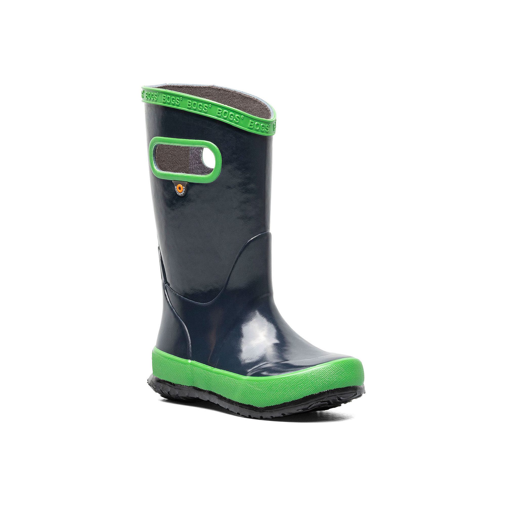 Bogs Kids Waterproof Rain Boots, Boys, Size: 4, Blue