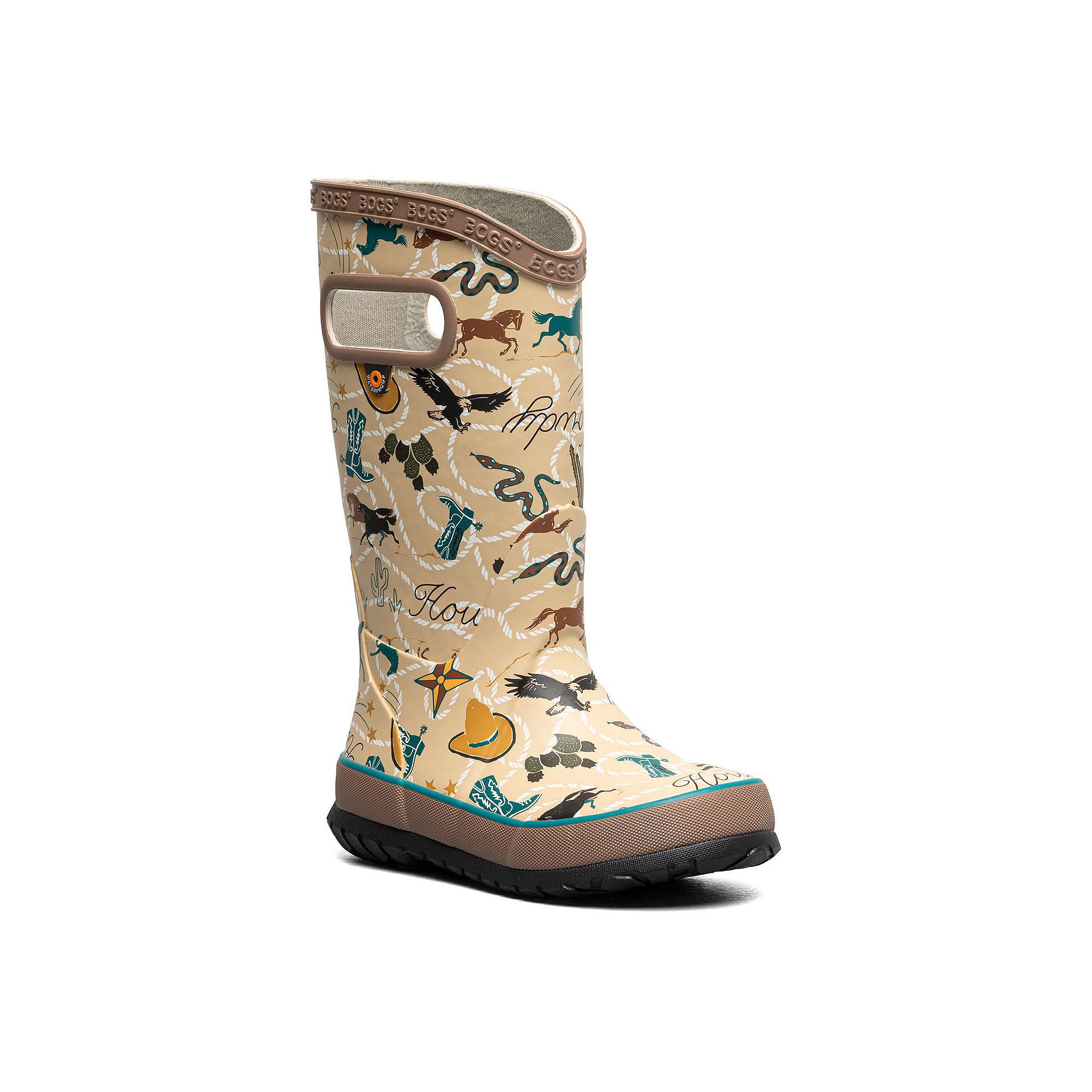 Bogs Kids Waterproof Rain Boots, Kids Unisex, Size: 10, Western