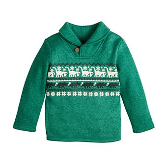 Baby and Toddler Boy Jumping Beans® Shawl Collar Fleece Sweatshirt