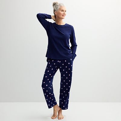 Long Sleeve Pajama Kohls Womens Croft And Barrow Pajamas
