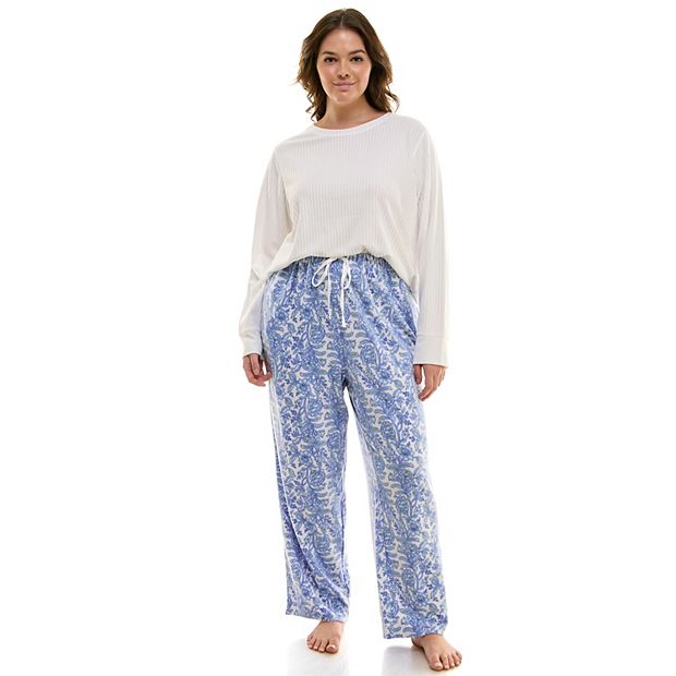 Plus Size Croft Barrow 2 pc. Long Sleeve Pajama Top Pajama Pants Sleep