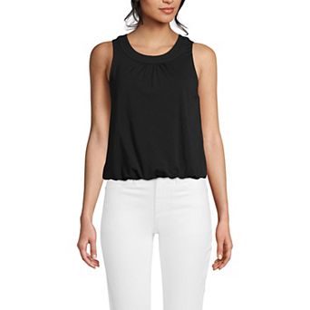 Women's Lands' End Lightweight Jersey Pleated Tank Top