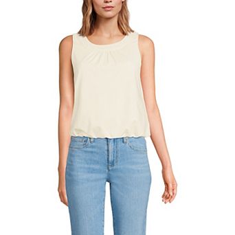 Women's Lands' End Lightweight Jersey Pleated Tank Top