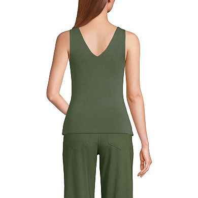 Women's Lands' End Fitted V-Neck Tank Top