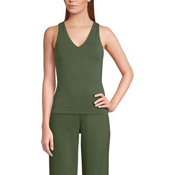 Women's Lands' End Fitted V-Neck Tank Top
