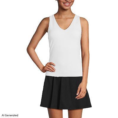 Lands' End Women's Slender Tank Top - Large - Estate Green